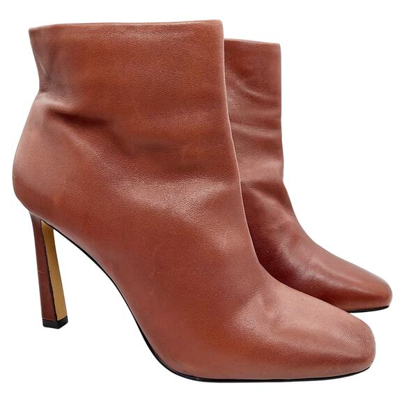 Vince Camuto Taileen Brown Genuine Leather Square Toe Ankle Booties Women’s 6.5 - Picture 1 of 9